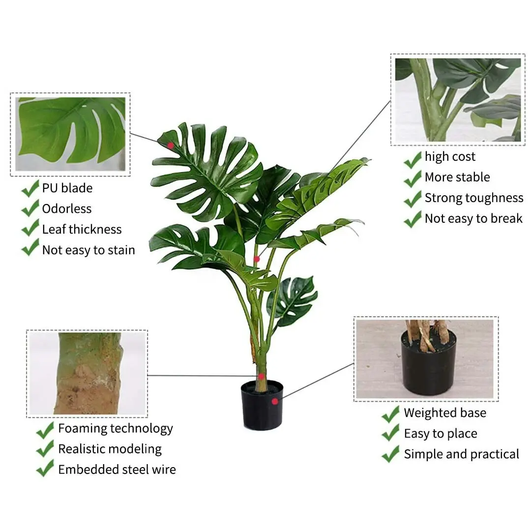 Soga 120cm Artificial Green Indoor Turtle Back Fake Decoration Tree Flower Pot Plant