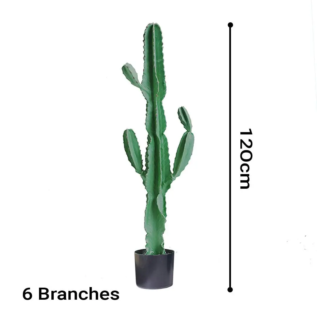 Soga 120cm Green Artificial Indoor Cactus Tree Fake Plant Simulation Decorative 6 Heads