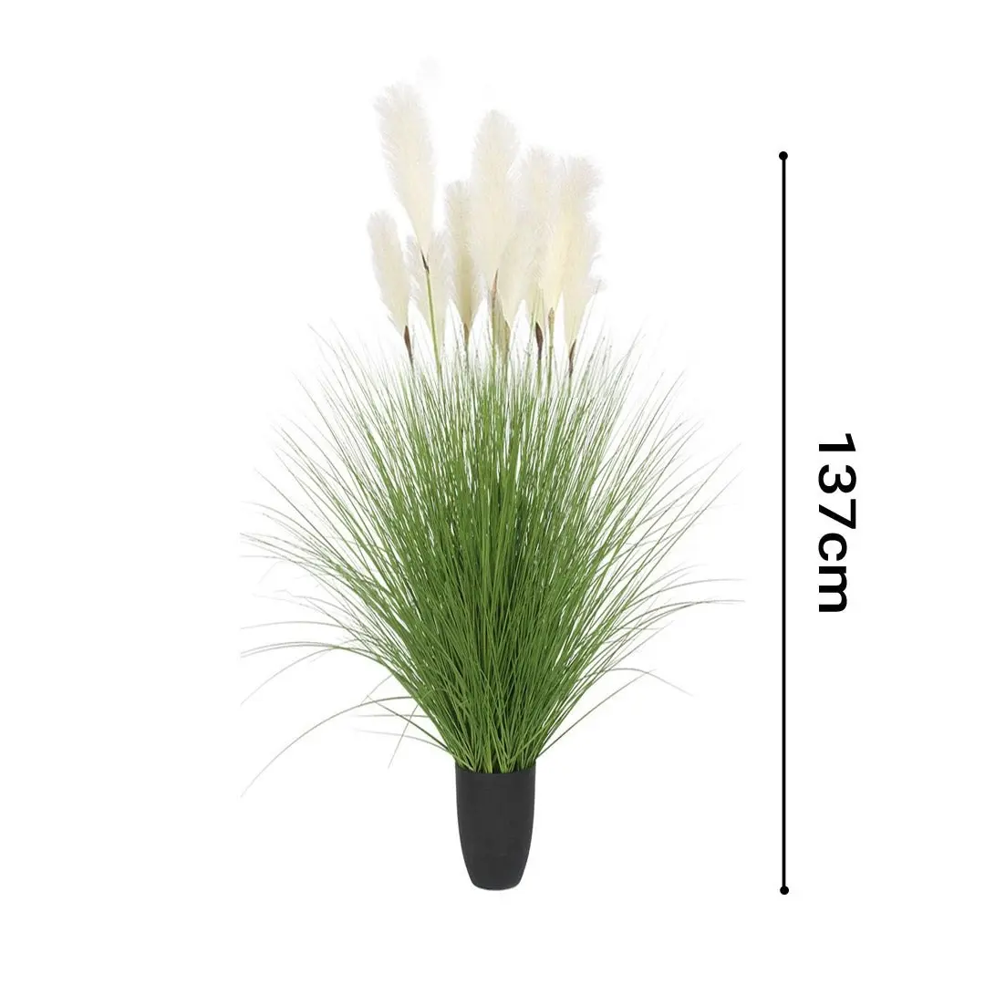 Soga 137cm Potted Tall Silk Fake Pampas Grass, Artificial Plants Reed Greenery Flowers, Home Decor