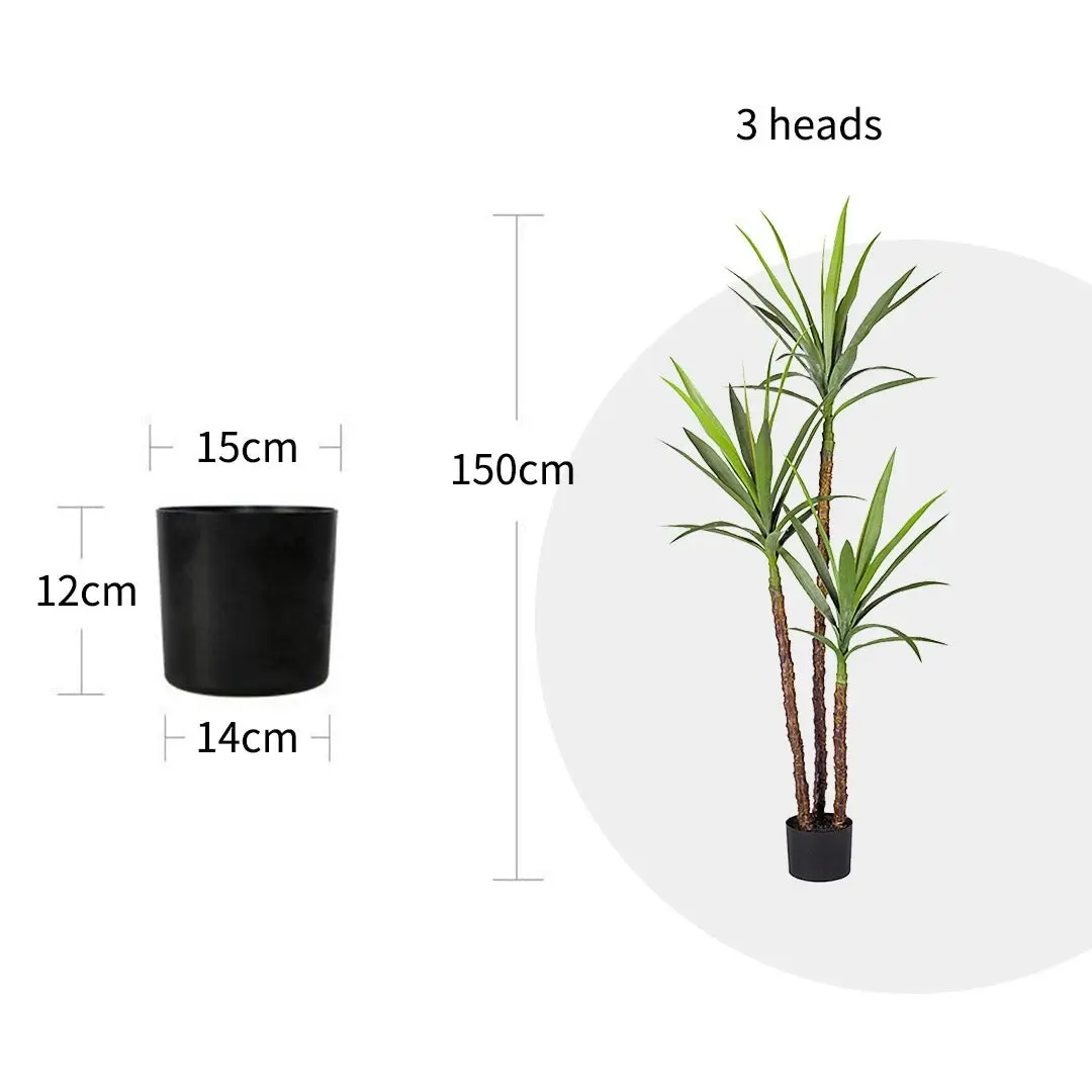 Soga 150cm Artificial Natural Green Dracaena Yucca Tree Fake Tropical Indoor Plant Home Office Decor