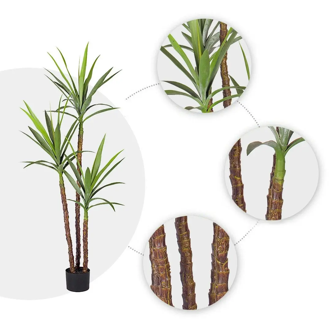 Soga 150cm Artificial Natural Green Dracaena Yucca Tree Fake Tropical Indoor Plant Home Office Decor