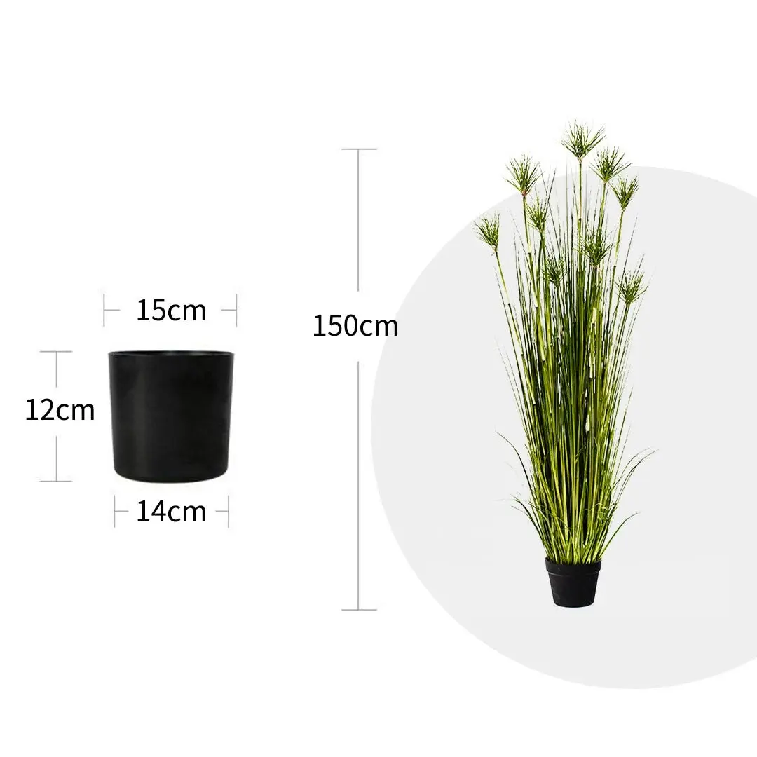 Soga 150cm Cyperus Papyrus Plant Tree Artificial Green Grass, Home Or Office Indoor Greenery Accent