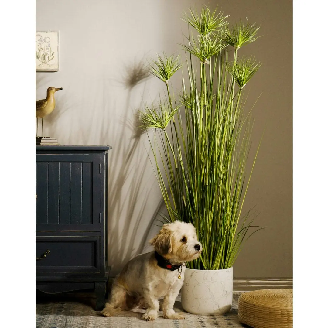 Soga 150cm Cyperus Papyrus Plant Tree Artificial Green Grass, Home Or Office Indoor Greenery Accent