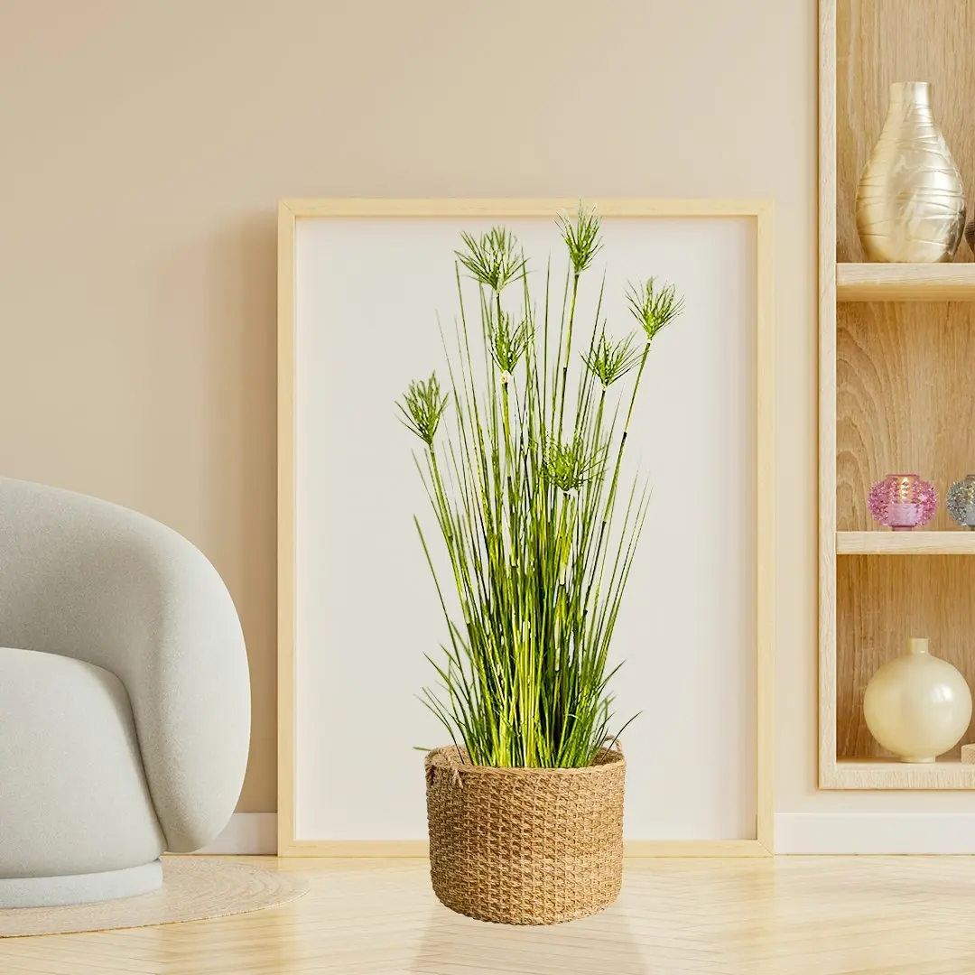 Soga 150cm Cyperus Papyrus Plant Tree Artificial Green Grass, Home Or Office Indoor Greenery Accent