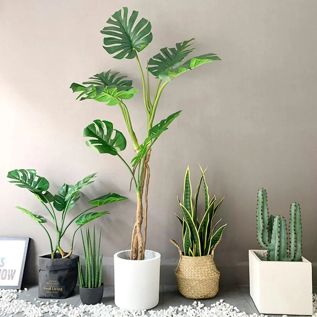 Soga 160cm Tropical Monstera Palm Artificial Plant Tree, Real Touch Technology, with UV Protection