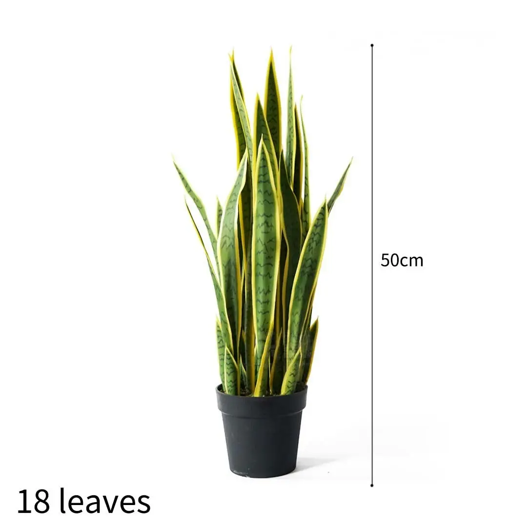 Soga 50cm Artificial Indoor Yellow Edge Tiger Piran Fake Decoration Tree Flower Pot Plant