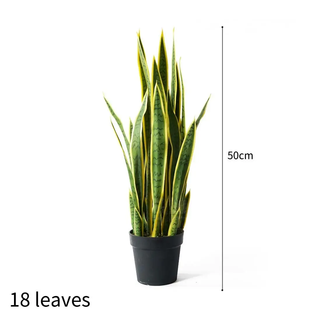 Soga 50cm Artificial Indoor Yellow Edge Tiger Piran Fake Decoration Tree Flower Pot Plant