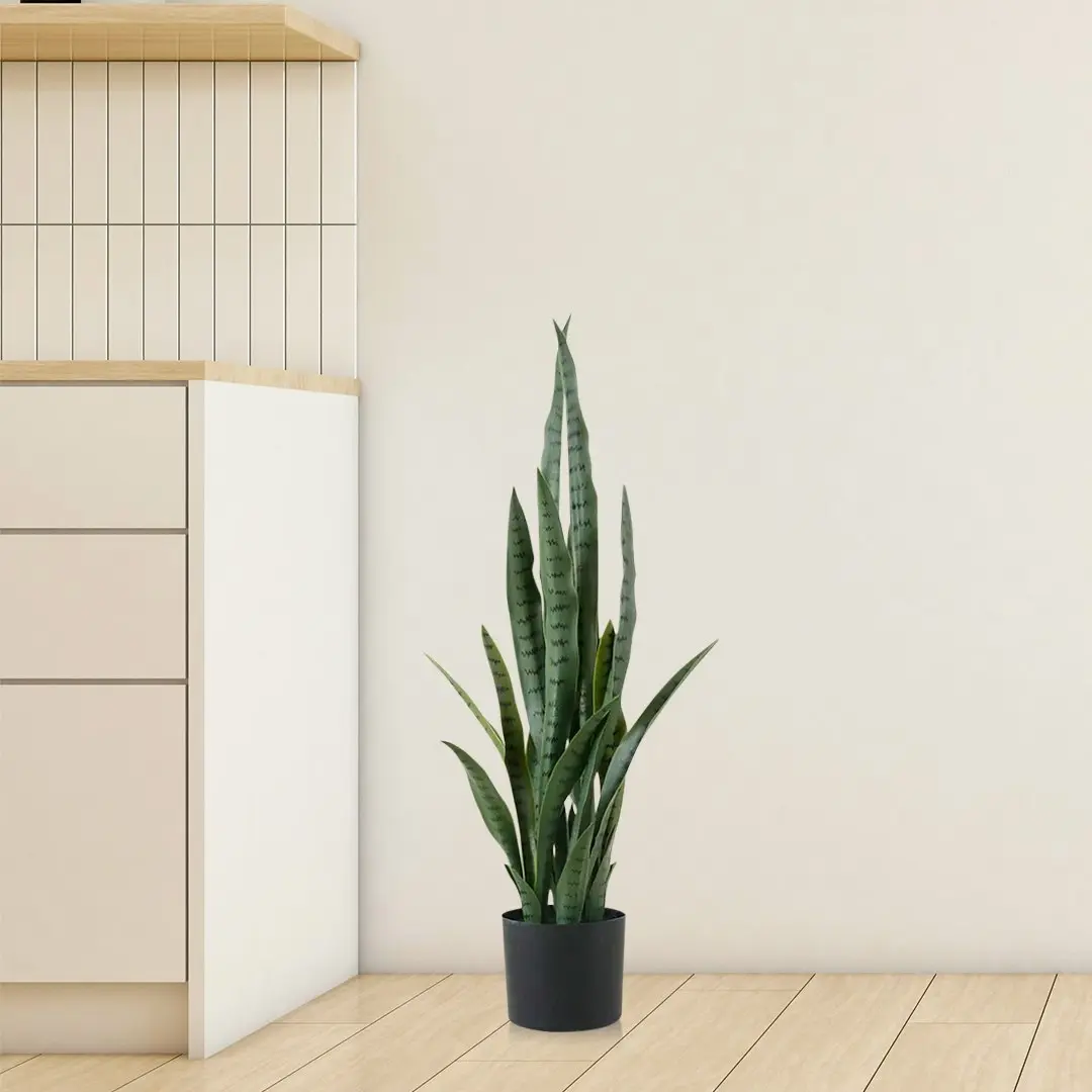 Soga 95cm Sansevieria Snake Artificial Plants with Black Plastic Planter Greenery, Home Office Decor