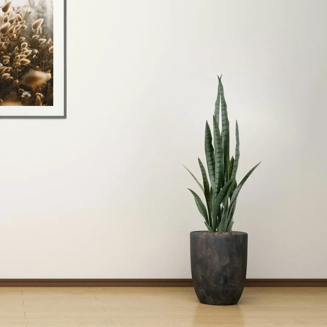 Soga 95cm Sansevieria Snake Artificial Plants with Black Plastic Planter Greenery, Home Office Decor