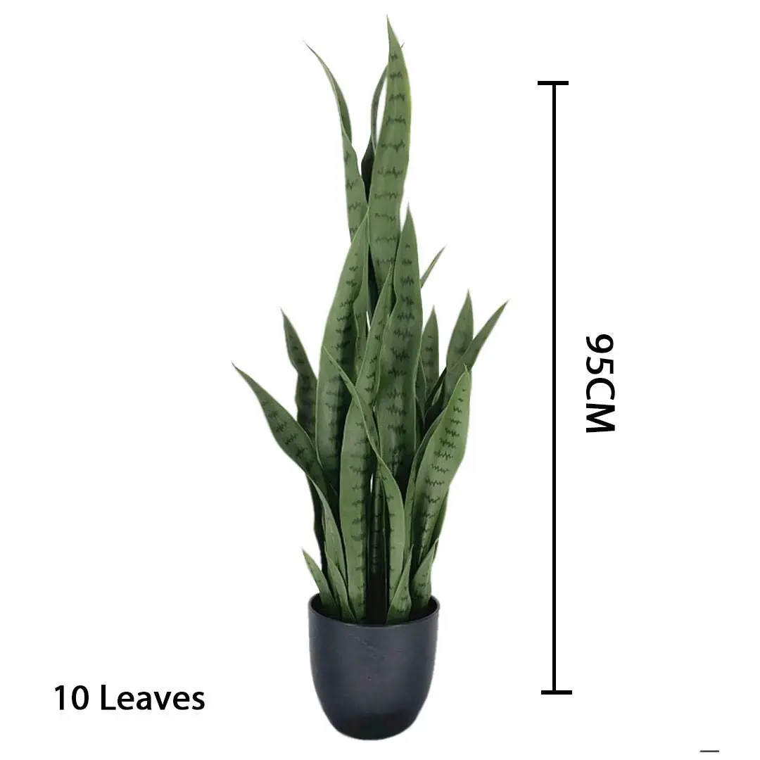 Soga 95cm Sansevieria Snake Artificial Plants with Black Plastic Planter Greenery, Home Office Decor