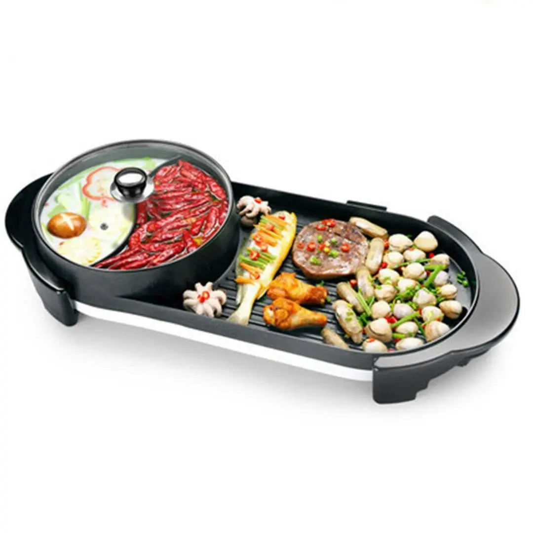 Soga 2 in 1 Electric Non-Stick BBQ Teppanyaki Grill Plate Steamboat Dual Sided Hotpot