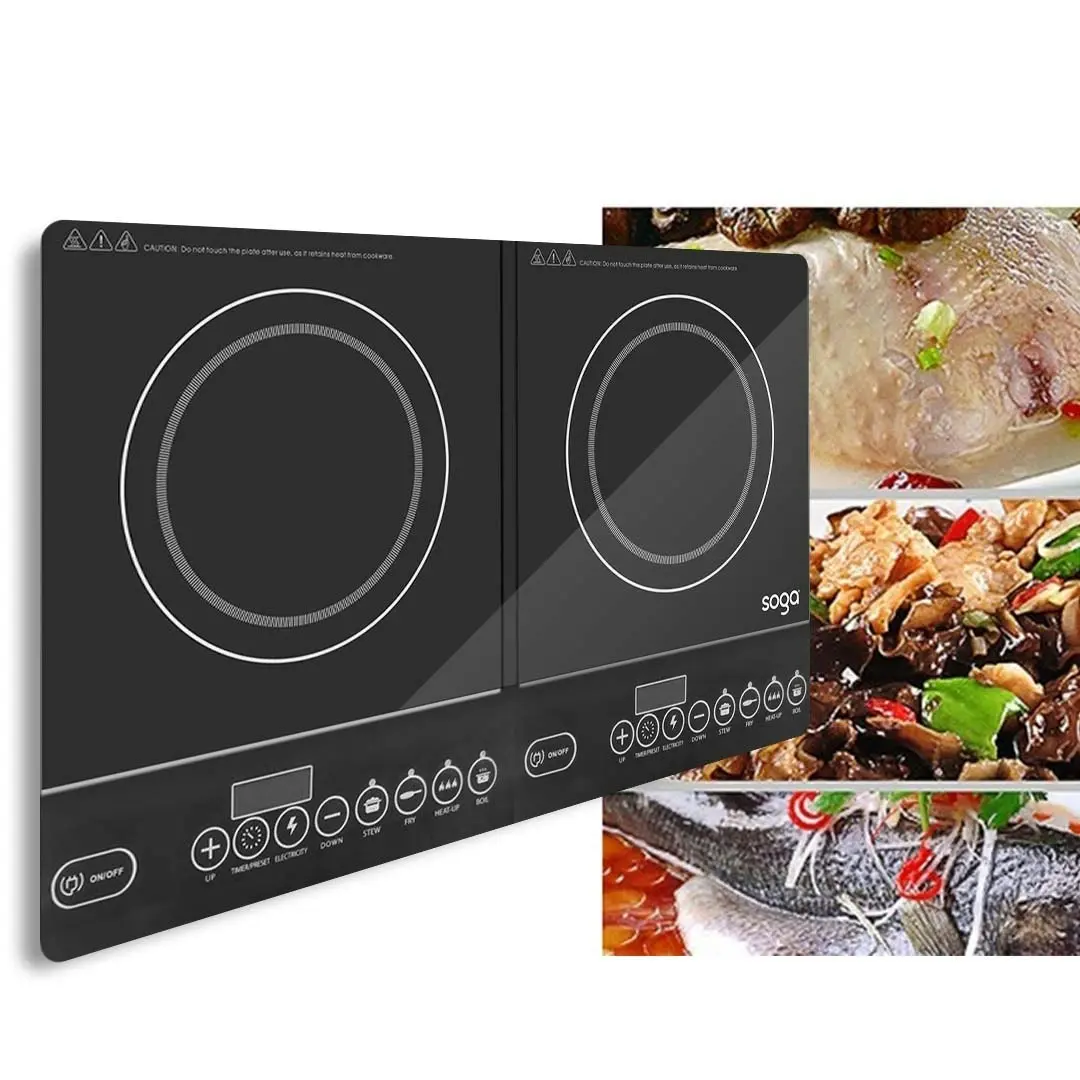 Soga Cooktop Portable Induction LED Electric Double Duo Hot Plate Burners Cooktop Stove