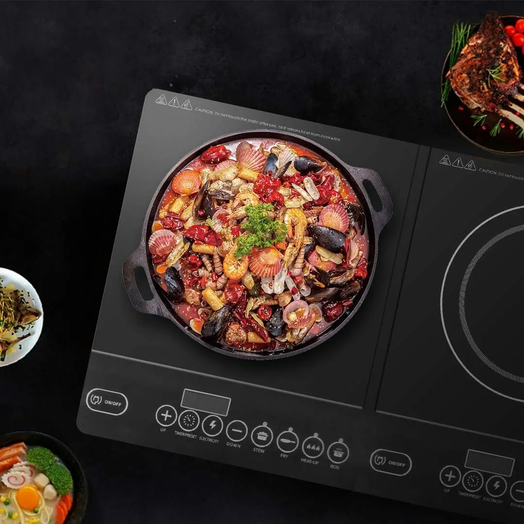 Soga Cooktop Portable Induction LED Electric Double Duo Hot Plate Burners Cooktop Stove