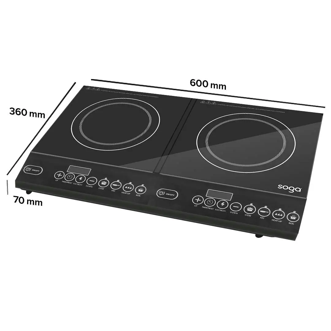 Soga Cooktop Portable Induction LED Electric Double Duo Hot Plate Burners Cooktop Stove