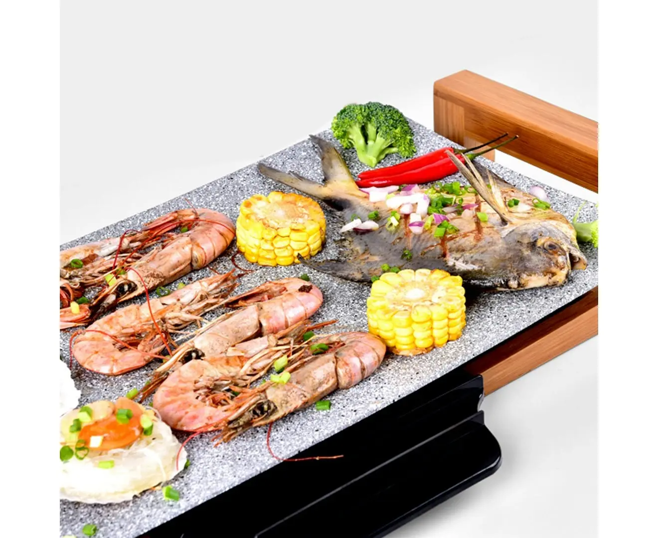 Soga Electric Ceramic BBQ Grill Non-stick Surface Hot Plate for Indoor & Outdoor Stone