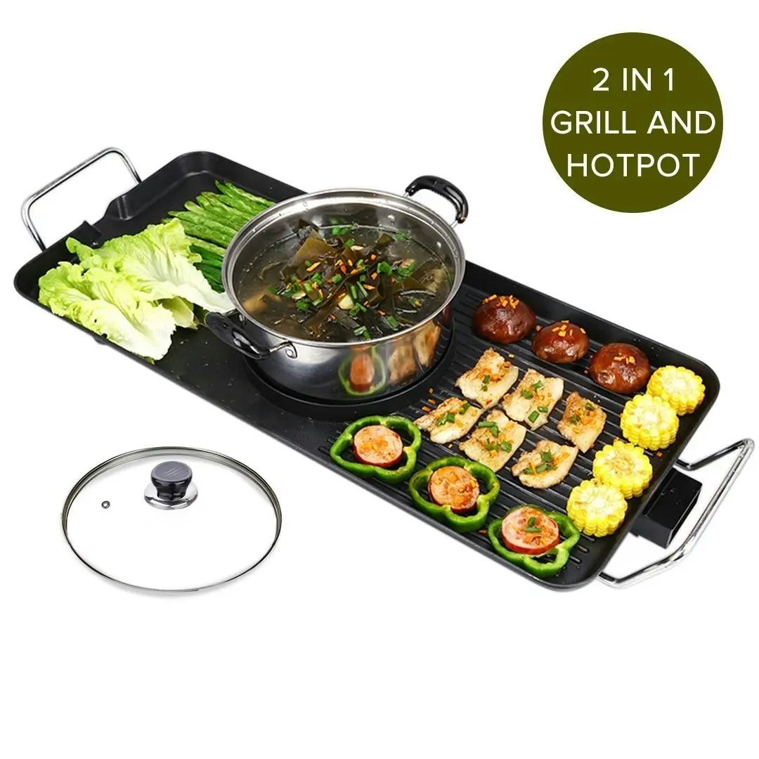 Soga Electric Steamboat Asian Hot Pot Soup Maker Fondue Teppanyaki Hotpot Grill