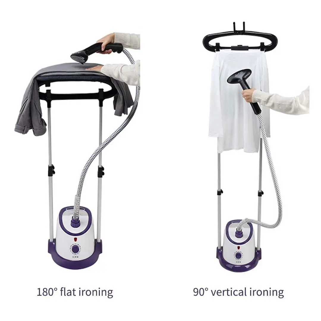 Soga Garment Steamer Vertical Twin Pole Clothes 1700ml 1800w Steaming Kit Purple