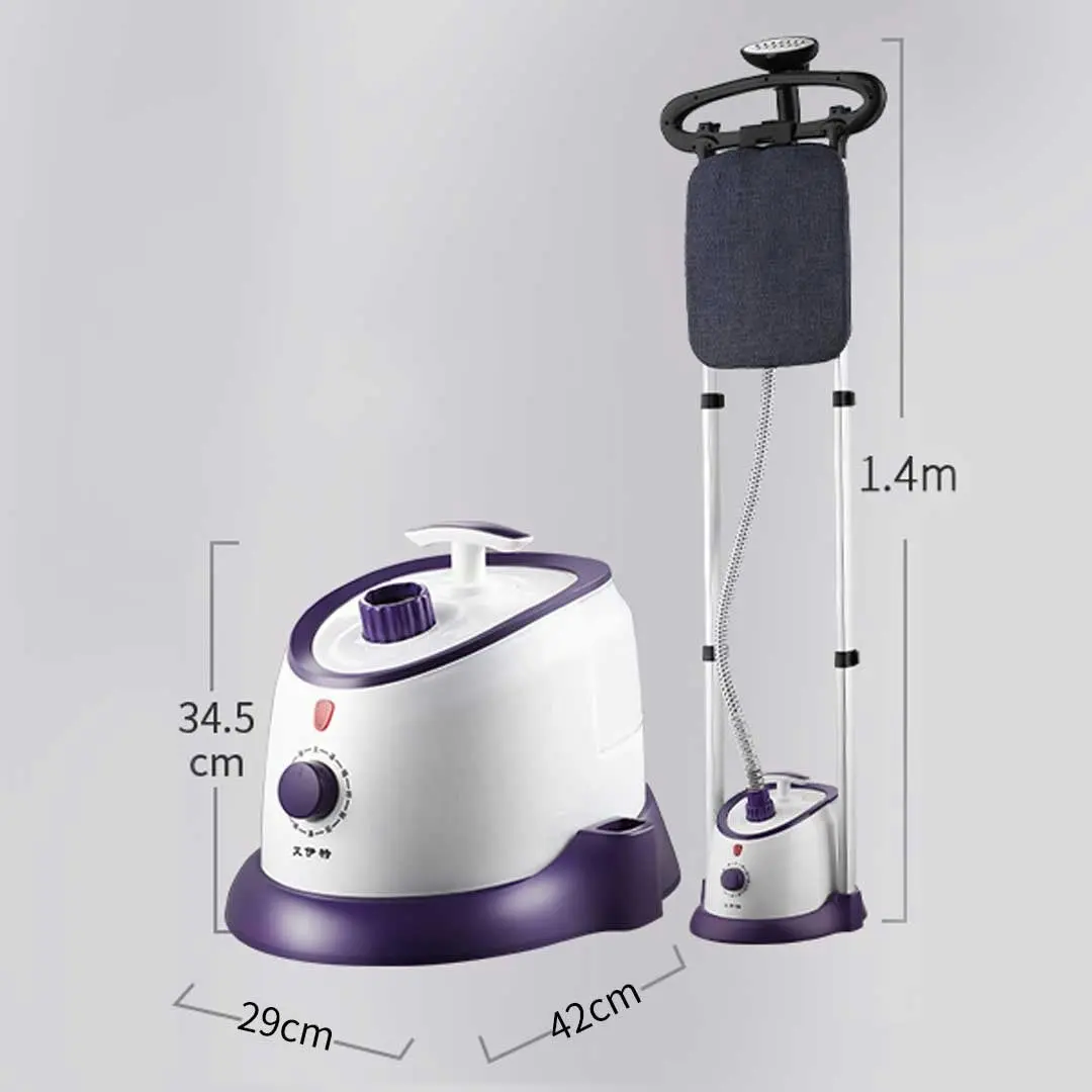 Soga Garment Steamer Vertical Twin Pole Clothes 1700ml 1800w Steaming Kit Purple