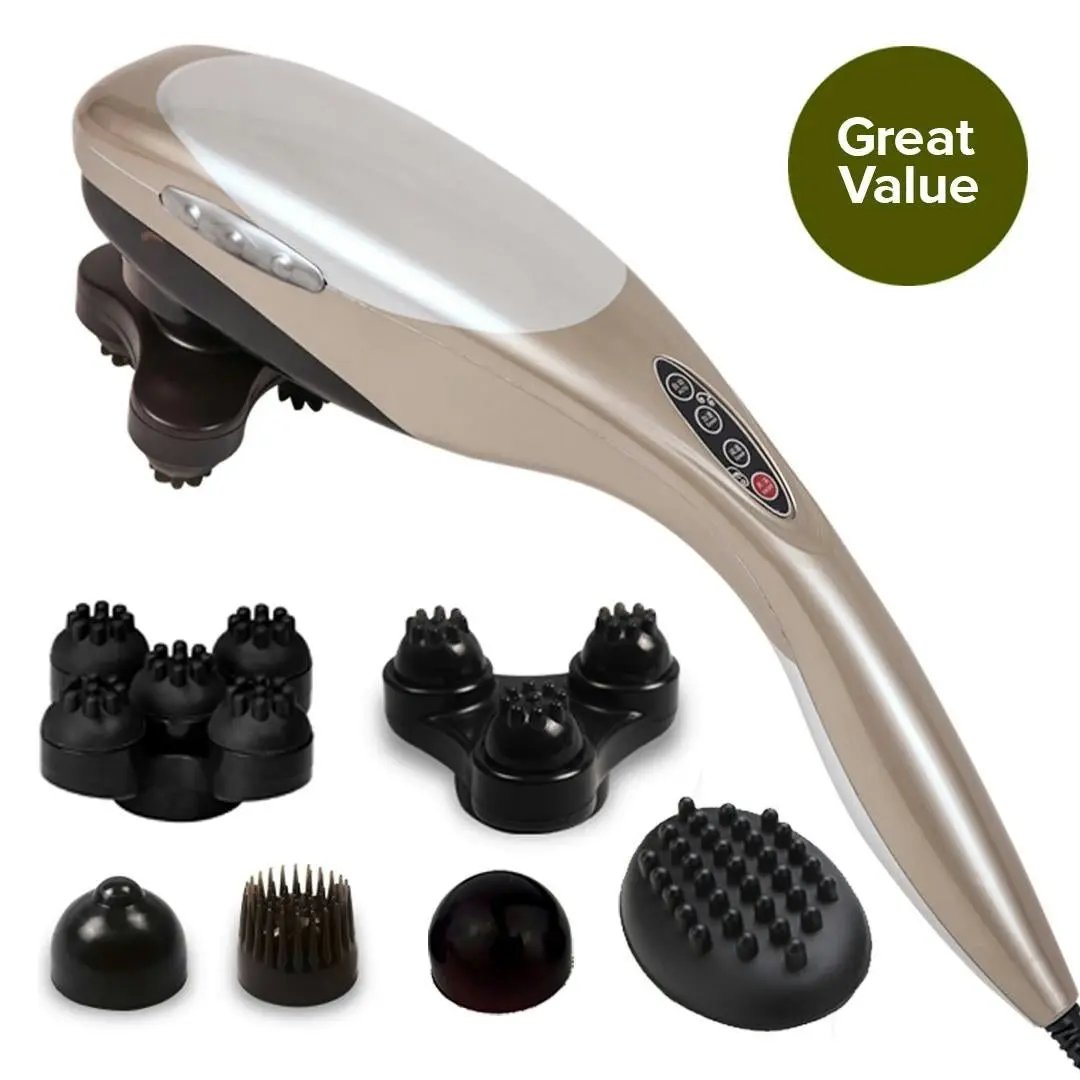 Soga Hand Held Full Body Massager with 6 attachments Back Pain Therapy