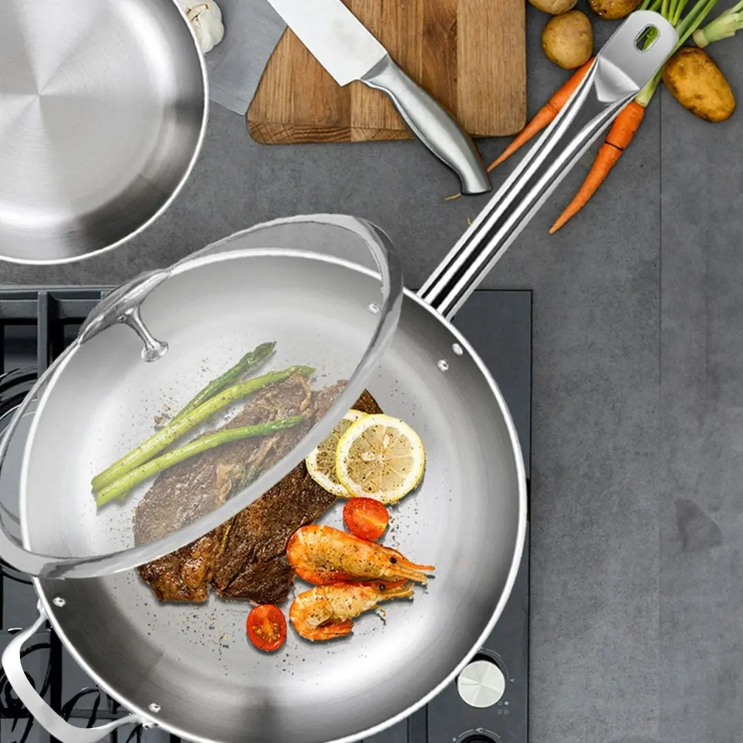 Soga 26cm Stainless Steel Saucepan Sauce pan with Glass Lid and Helper Handle Triple Ply Base Cookware