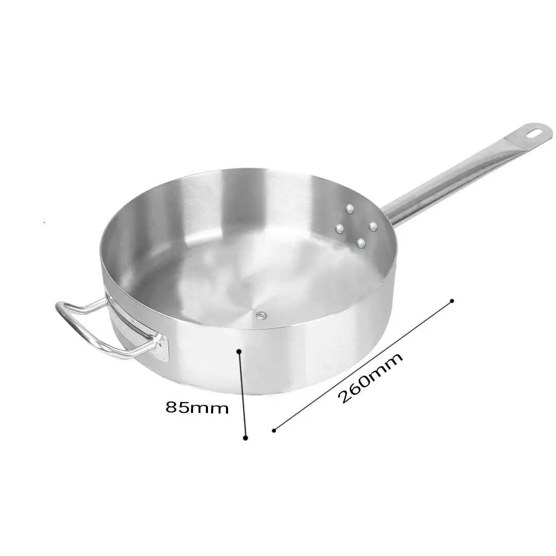 Soga 26cm Stainless Steel Saucepan Sauce pan with Glass Lid and Helper Handle Triple Ply Base Cookware