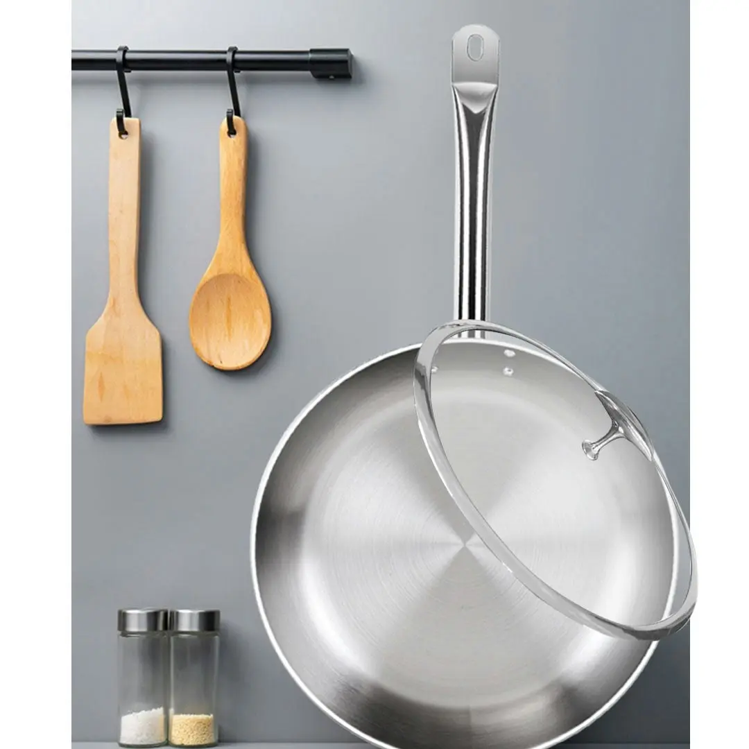 Soga 26cm Stainless Steel Saucepan Sauce pan with Glass Lid and Helper Handle Triple Ply Base Cookware