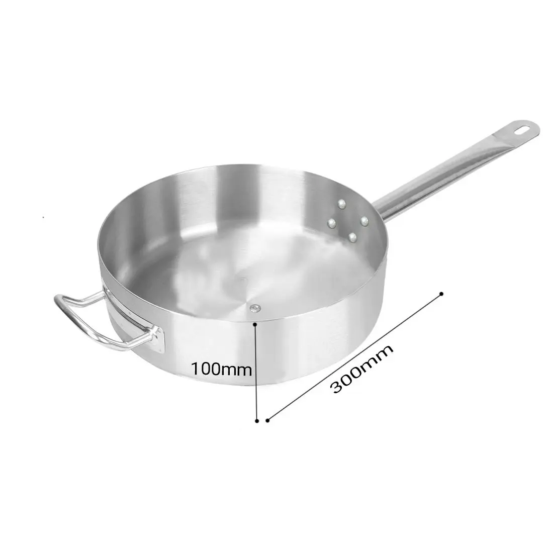 Soga 30cm Stainless Steel Saucepan Sauce pan with Glass Lid and Helper Handle Triple Ply Base Cookware