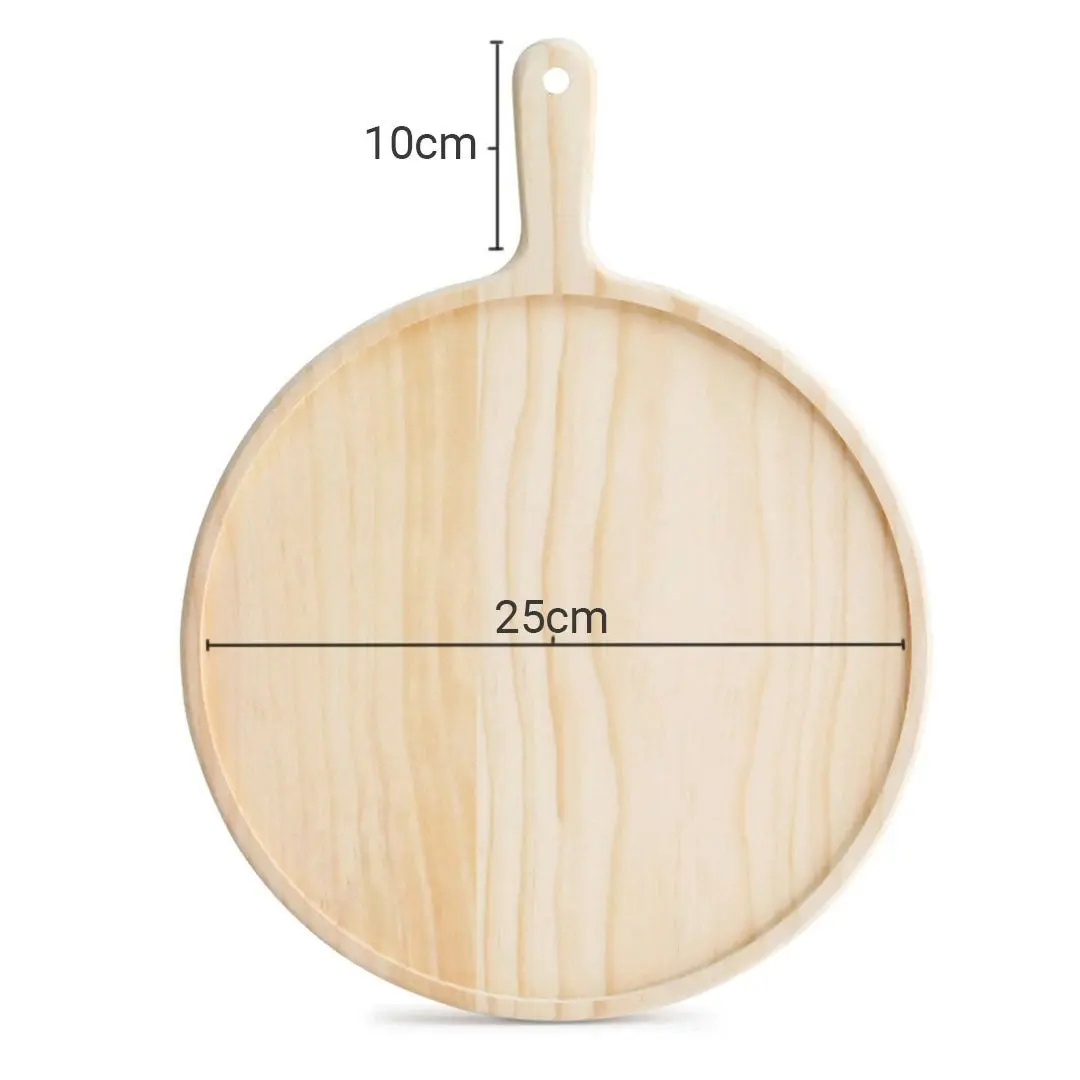 Soga 10 inch Round Premium Wooden Pine Food Serving Tray Charcuterie Board Paddle Home Decor