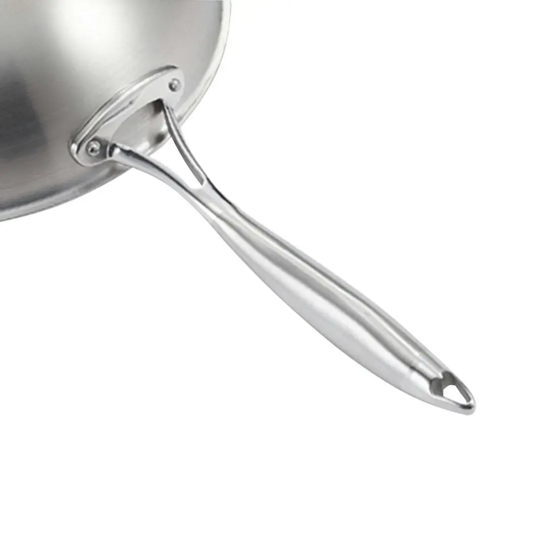 Soga 18/10 Stainless Steel Fry Pan 34cm Frying Pan Top Grade Skillet with Helper Handle and Lid