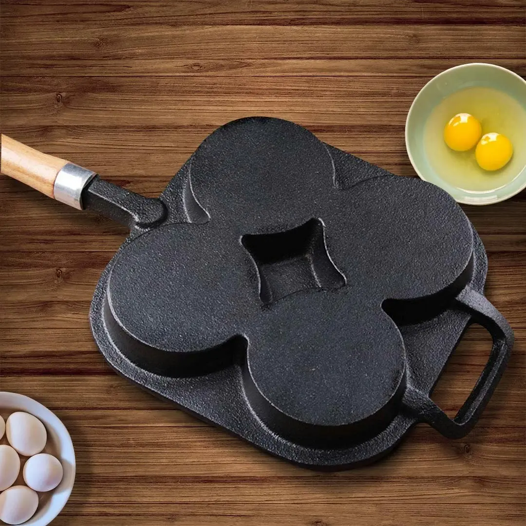 Soga 4 Mold Cast Iron Breakfast Fried Egg Pancake Omelette Fry Pan