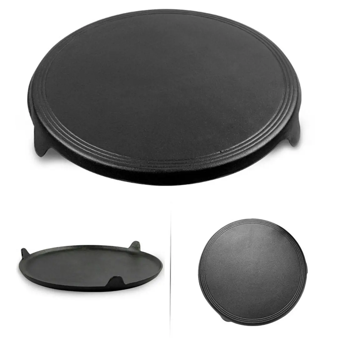 Soga 33CM Reversible Round Cast Iron Crepes Pan Baking Cookie Pancake Pizza Bakeware