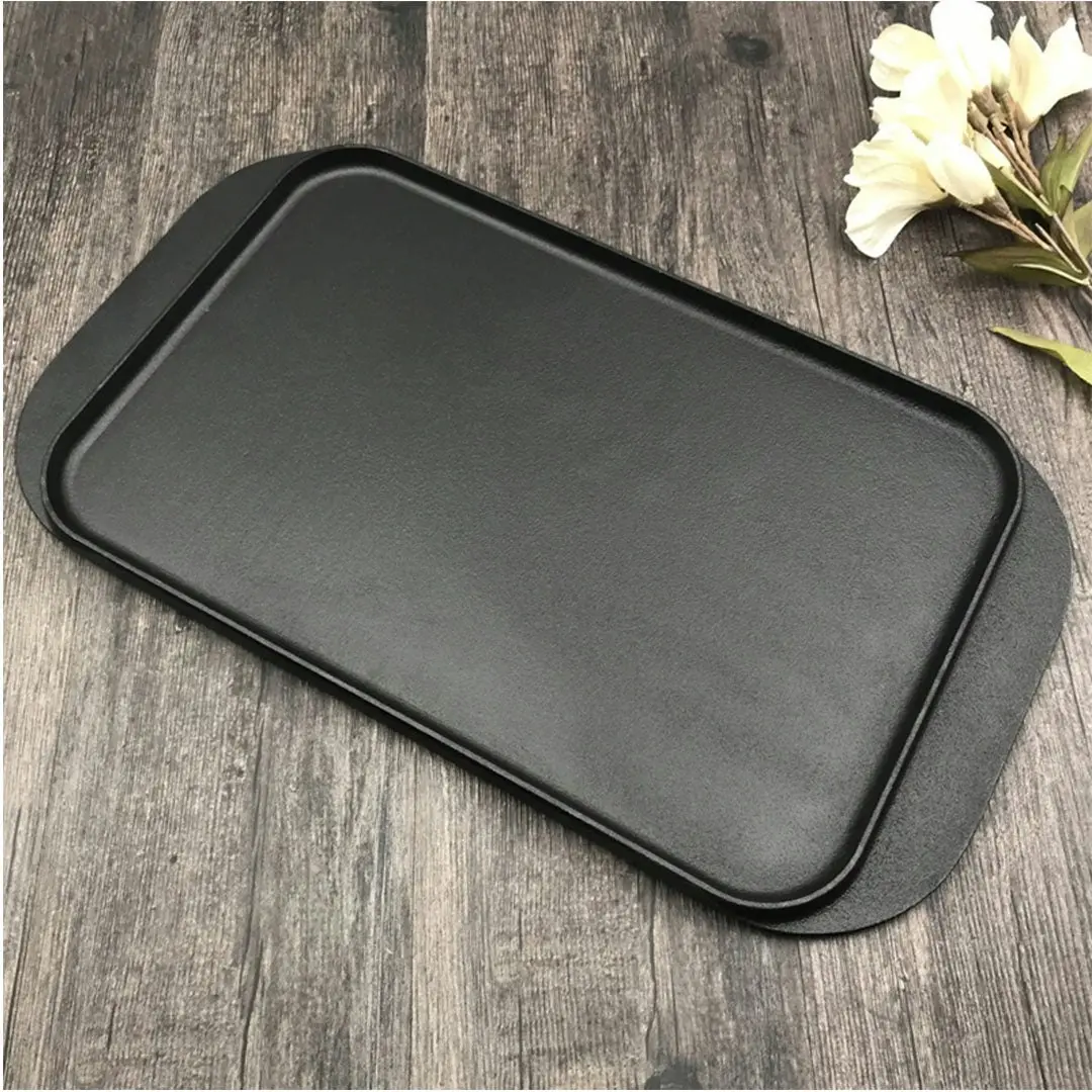 Soga 47cm Cast Iron Ridged Griddle Hot Plate Grill Pan BBQ Stovetop