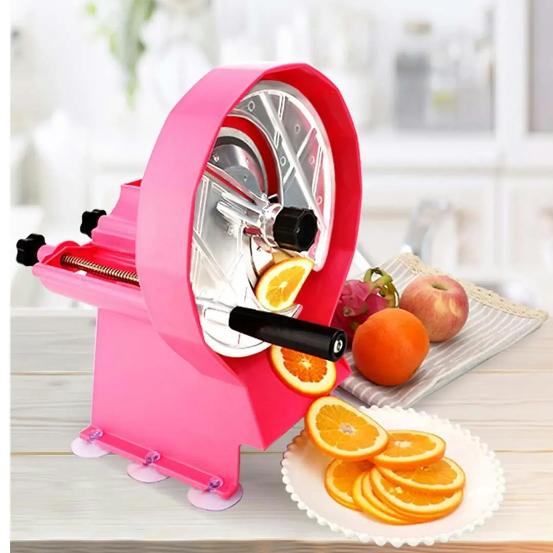 Soga Commercial Manual Vegetable Fruit Slicer Kitchen Cutter Machine Pink