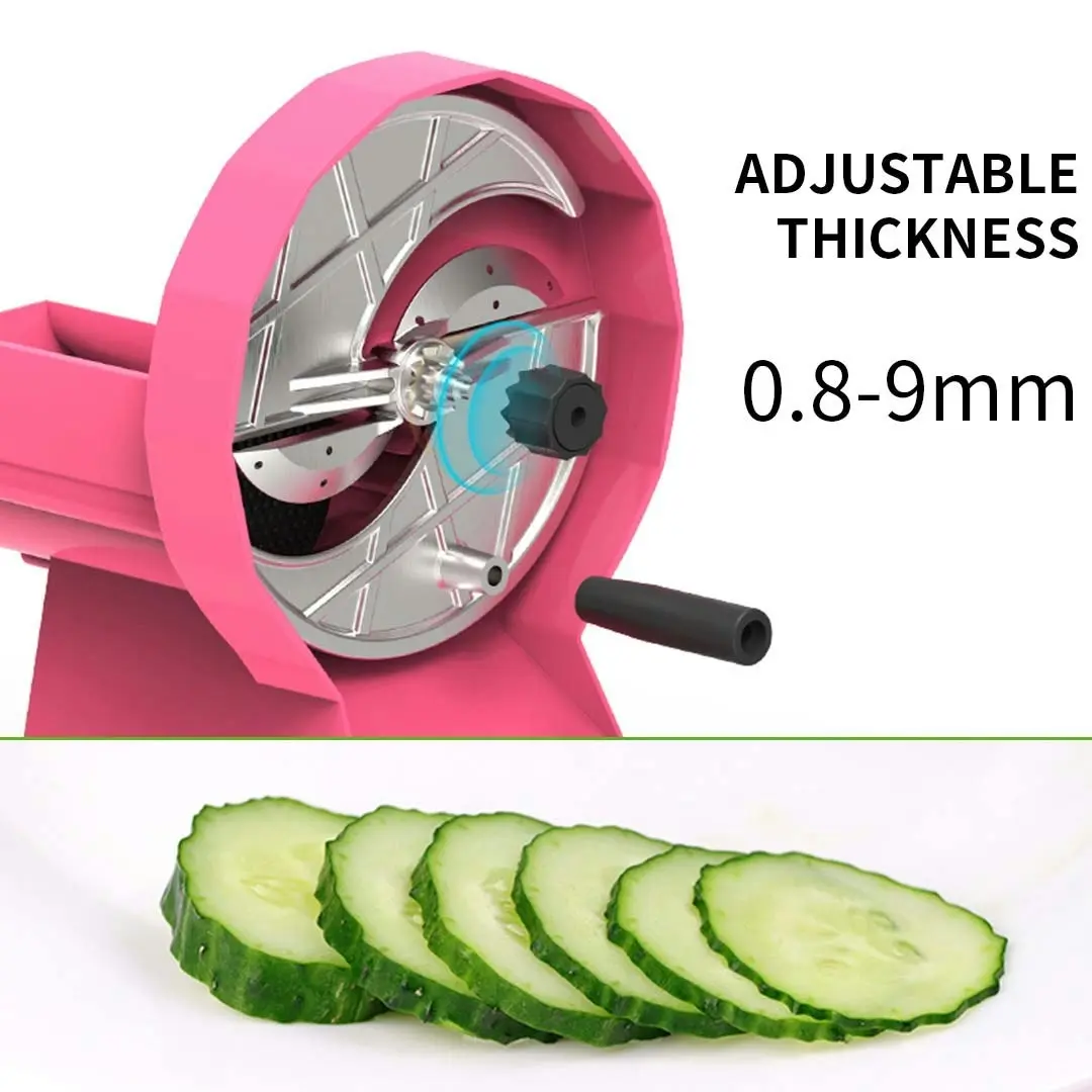 Soga Commercial Manual Vegetable Fruit Slicer Kitchen Cutter Machine Pink