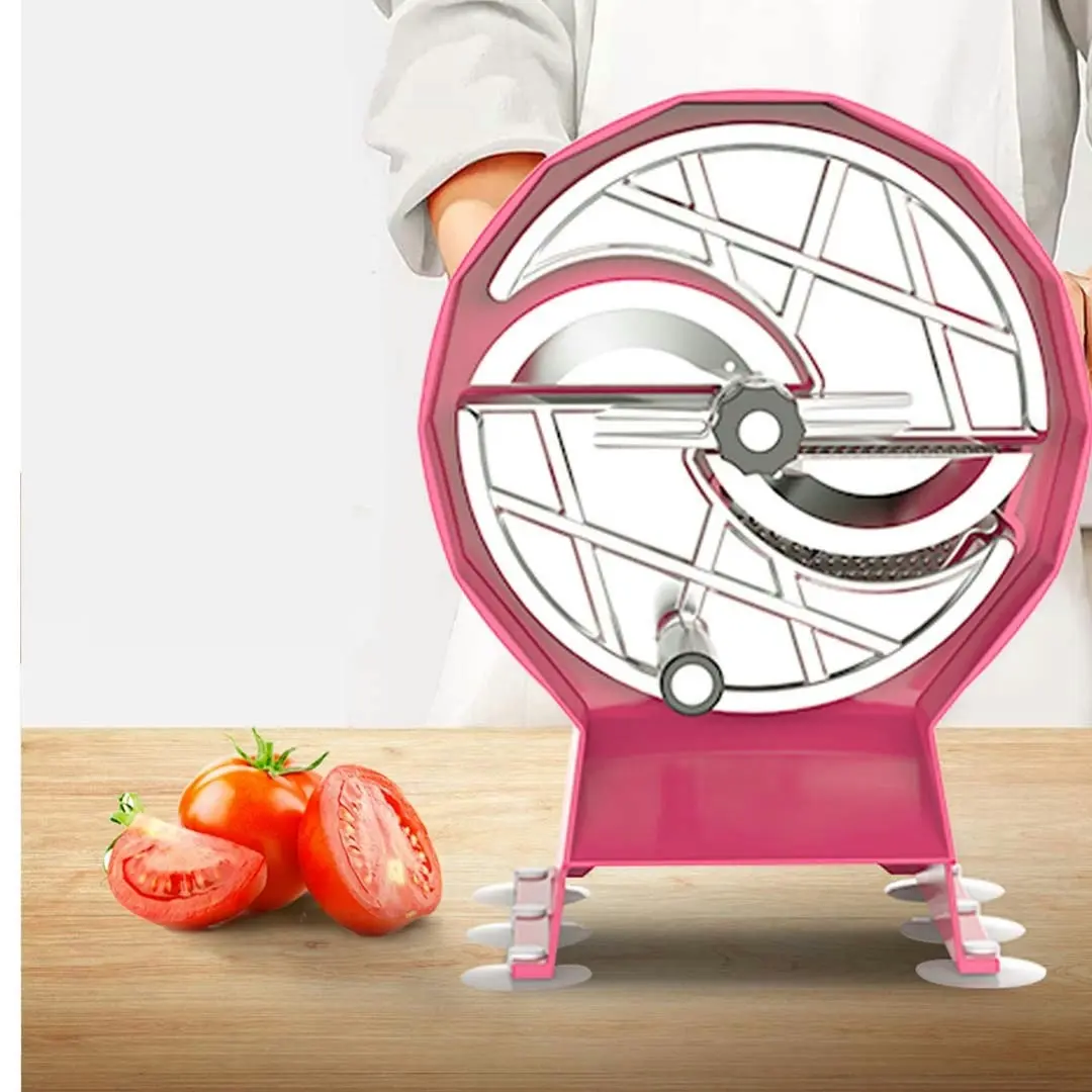 Soga Commercial Manual Vegetable Fruit Slicer Kitchen Cutter Machine Pink