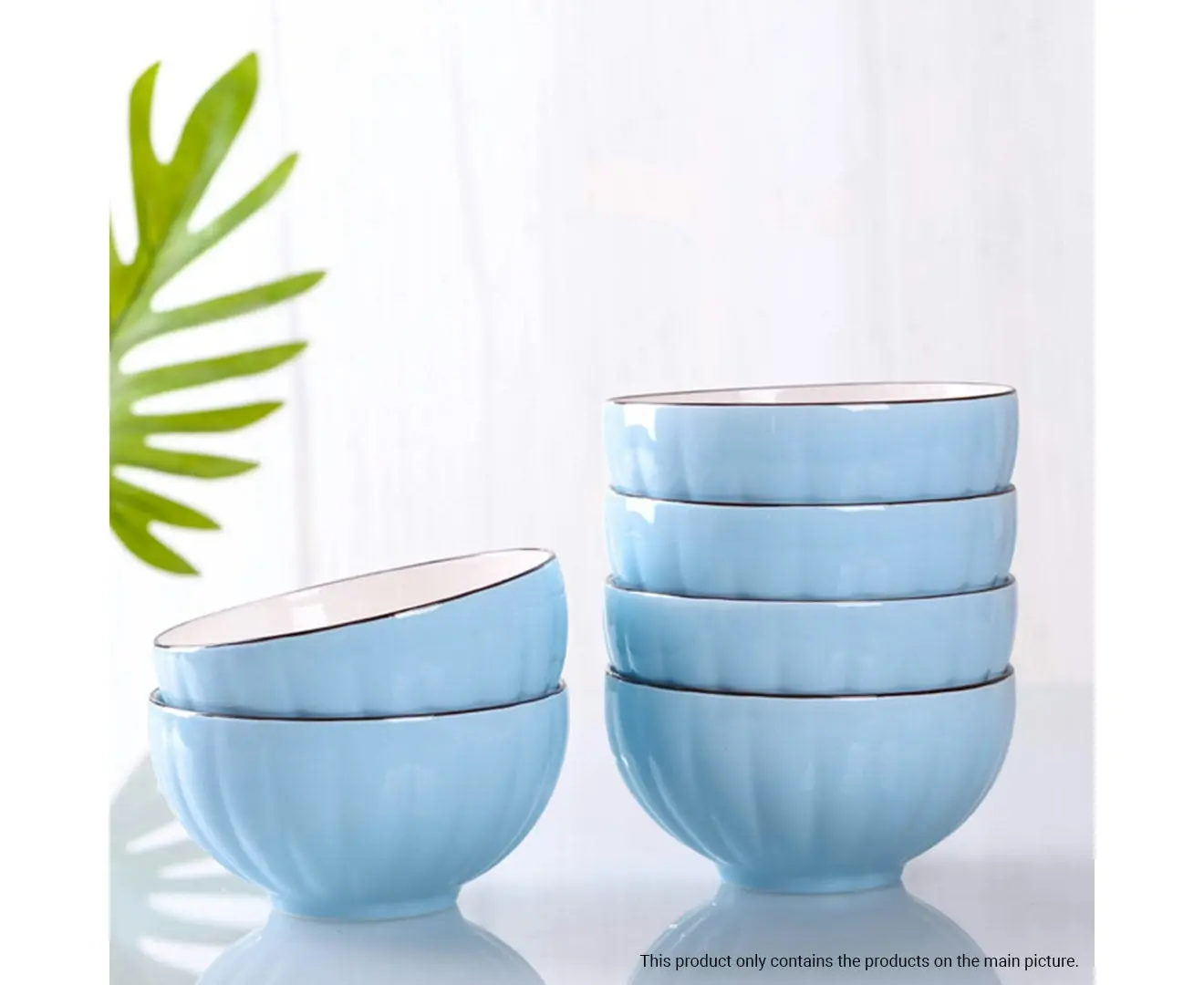 Soga Blue Japanese Style Ceramic Dinnerware Crockery Soup Bowl Plate Server Kitchen Home Decor Set of 9