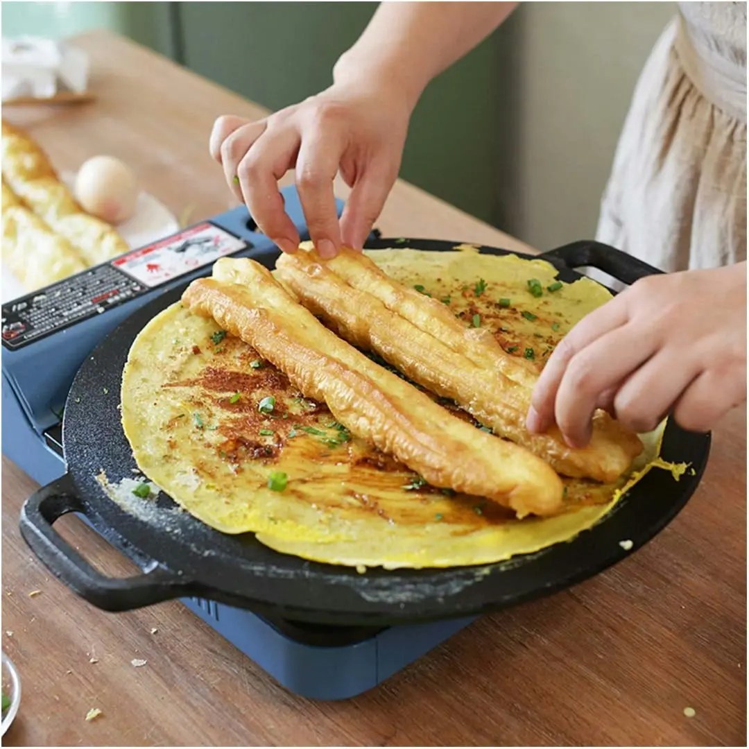 Soga Cast Iron Induction Crepes Pan Baking Cookie Pancake Pizza Bakeware