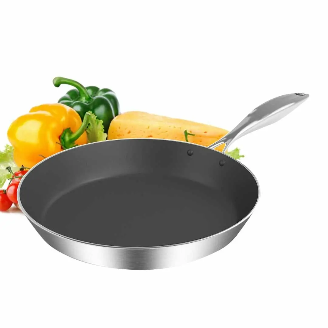 Soga Stainless Steel Fry Pan 22cm Frying Pan Induction FryPan Non Stick Interior