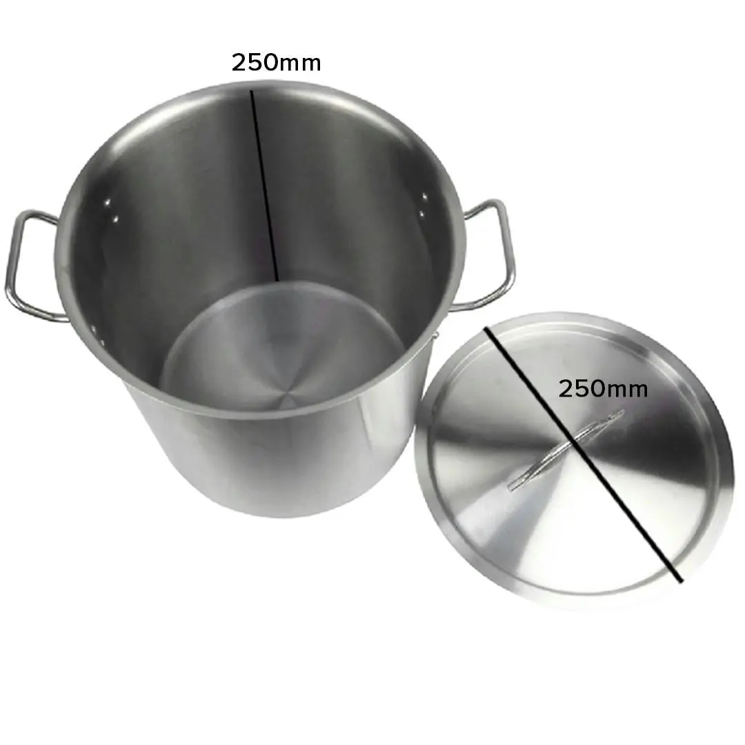 Soga Stock Pot 12L Top Grade Thick Stainless Steel Stockpot 18/10