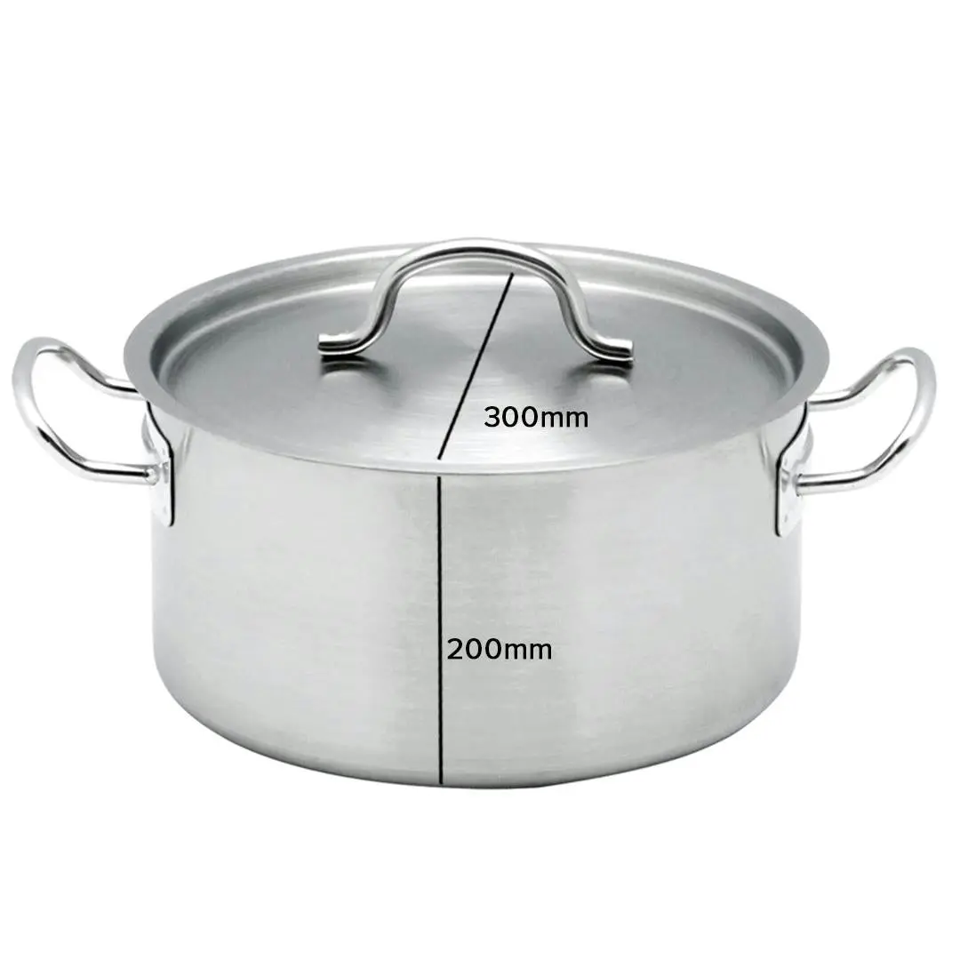 Soga Stock Pot 14L Top Grade Thick Stainless Steel Stockpot 18/10