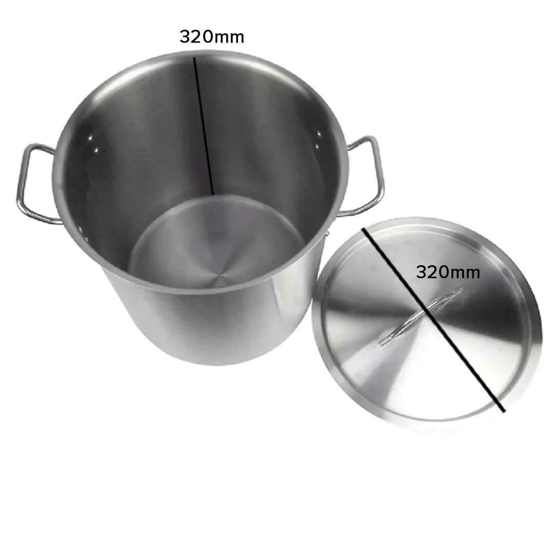 Soga Stock Pot 25L Top Grade Thick Stainless Steel Stockpot 18/10