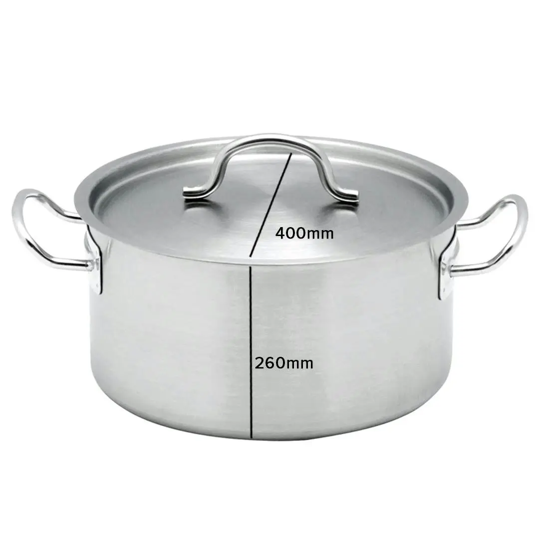 Soga Stock Pot 32L Top Grade Thick Stainless Steel Stockpot 18/10