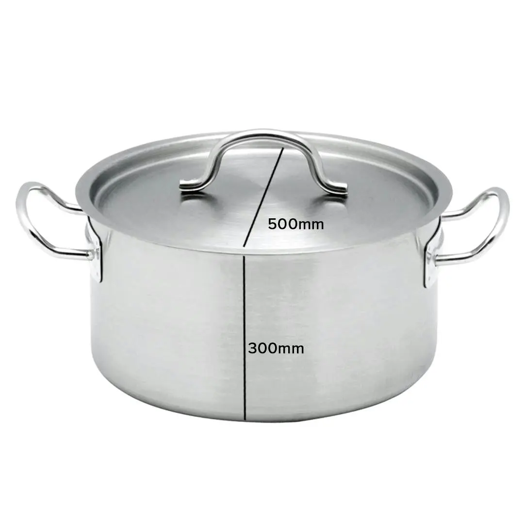 Soga Stock Pot 58L Top Grade Thick Stainless Steel Stockpot 18/10