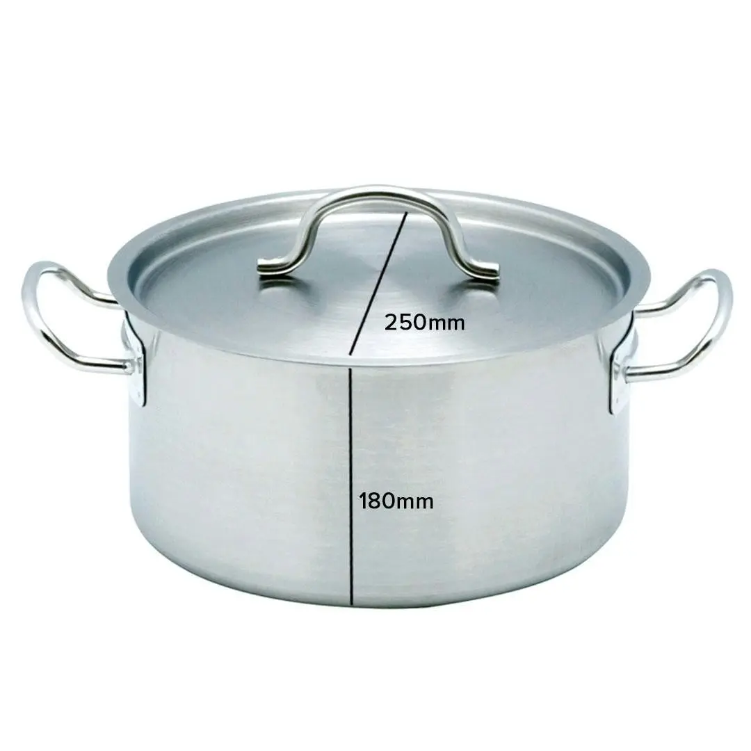 Soga Stock Pot 9L Top Grade Thick Stainless Steel Stockpot 18/10