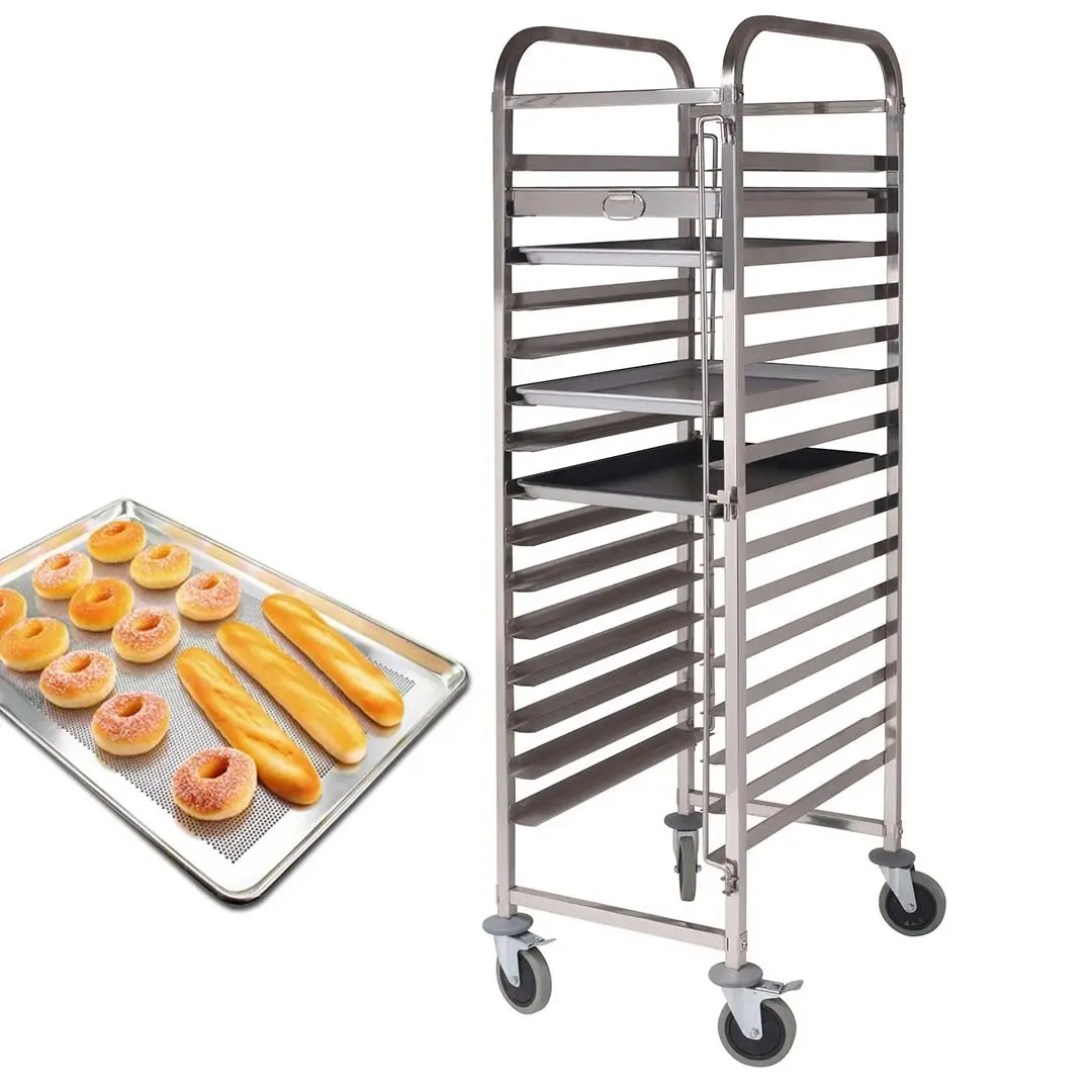 Soga Gastronorm Trolley 15 Tier Stainless Steel Cake Bakery Trolley Suits 60*40cm Tray