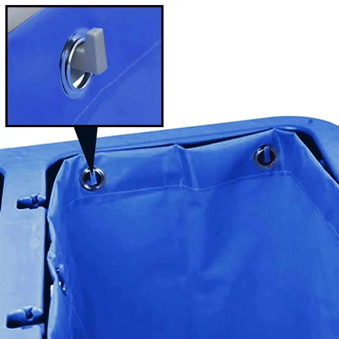 Soga 3 Tier Multifunction Janitor Cleaning Waste Cart Trolley and Waterproof Bag Blue