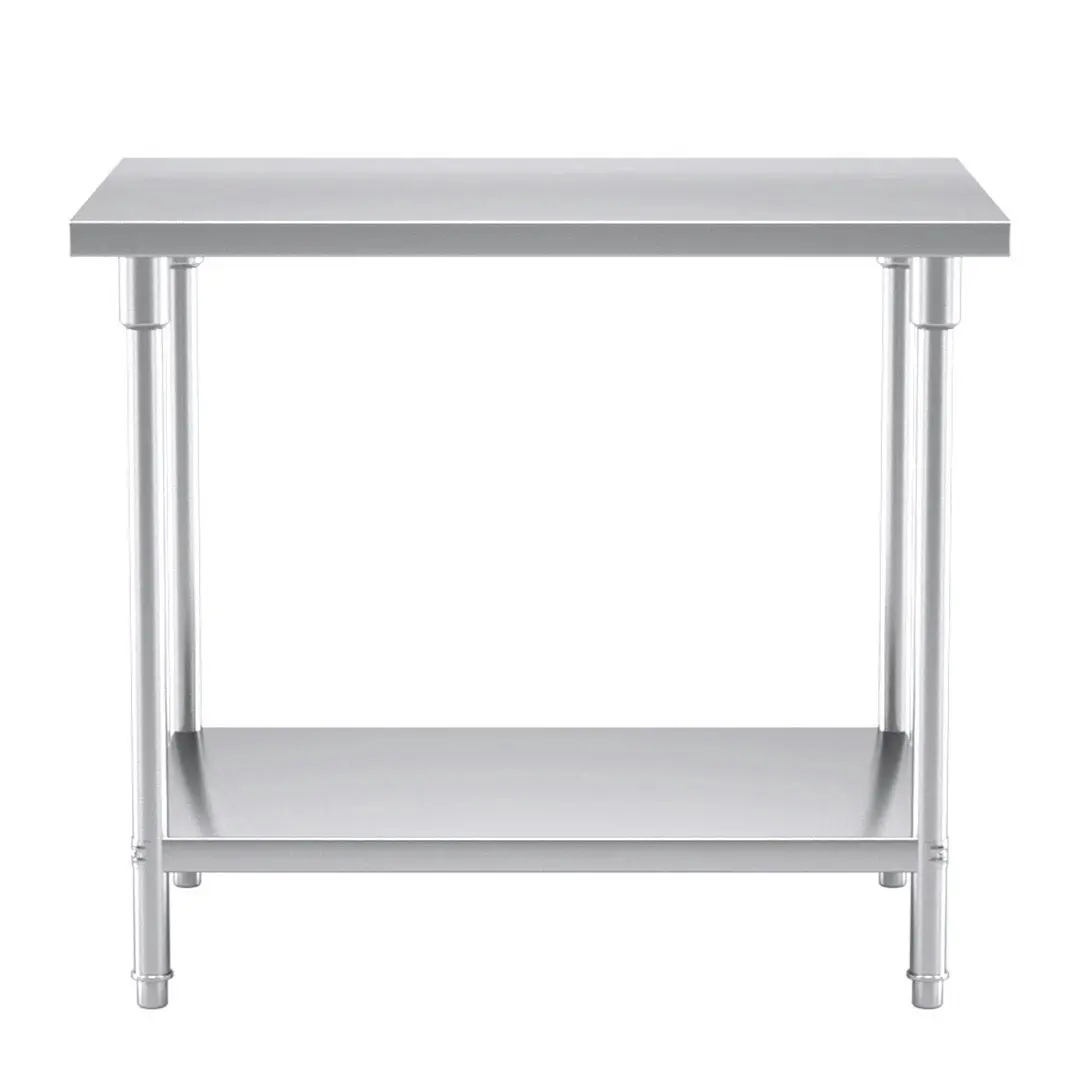 Soga 2-Tier Commercial Catering Kitchen Stainless Steel Prep Work Bench Table 100*70*85cm