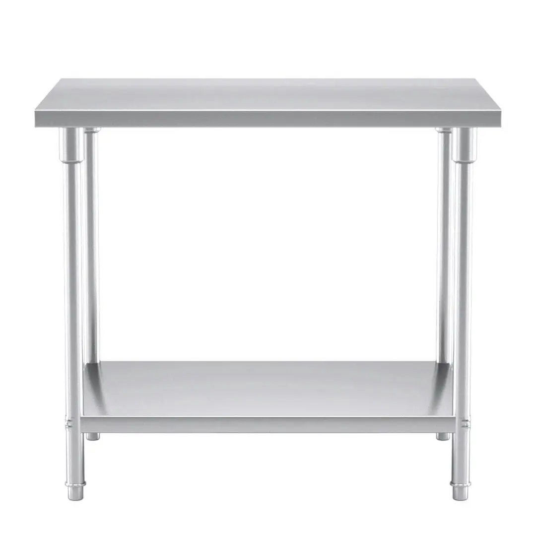 Soga 2-Tier Commercial Catering Kitchen Stainless Steel Prep Work Bench Table 100*70*85cm