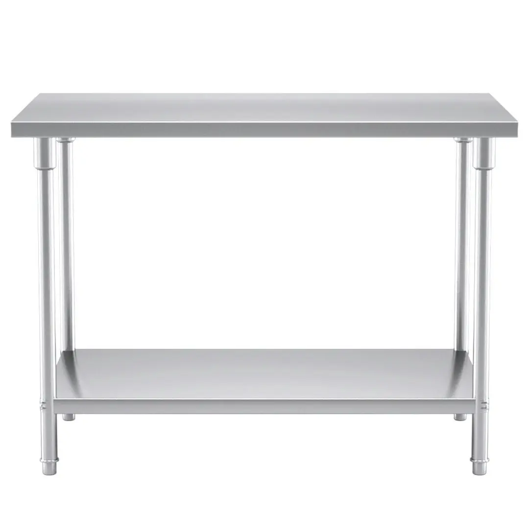 Soga 2-Tier Commercial Catering Kitchen Stainless Steel Prep Work Bench Table 120*70*85cm