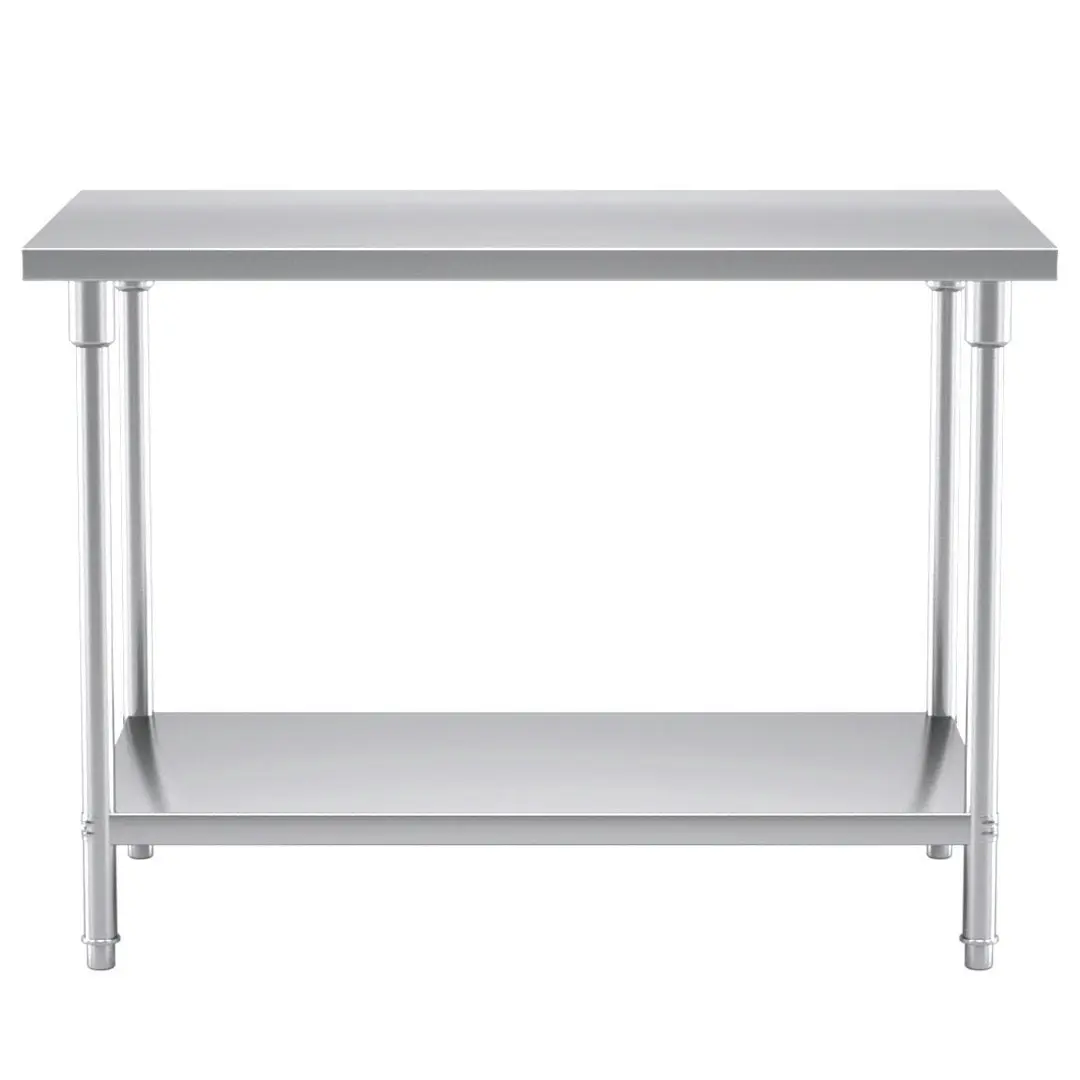 Soga 2-Tier Commercial Catering Kitchen Stainless Steel Prep Work Bench Table 120*70*85cm